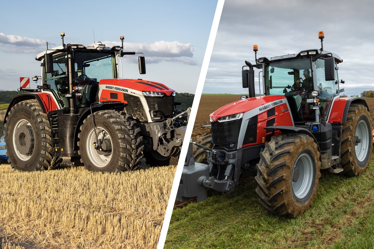 L'alta potenza di Massey Ferguson: a sinistra l'Ammiraglia MF 9S, a destra il fratello minore MF 8S